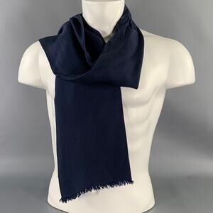 NO BRAND Navy Silk Blend Scarves